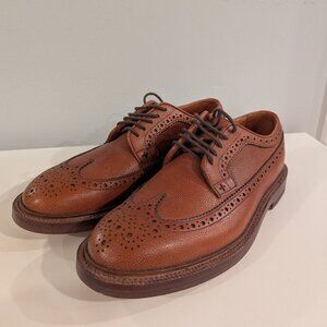Grant Stone Cognac Pebble Grain Longwing Size 6.5D